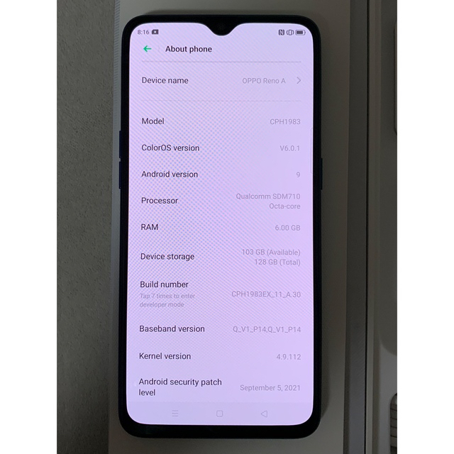 【有名人芸能人】 OPPO - OPPO オッポ Reno A 128GB ブルー CPH1983 SIMフリー スマートフォン本体 【有名人芸能人】 OPPO - OPPO オッポ Reno A 128GB ブルー CPH1983 SIMフリー スマートフォン本体