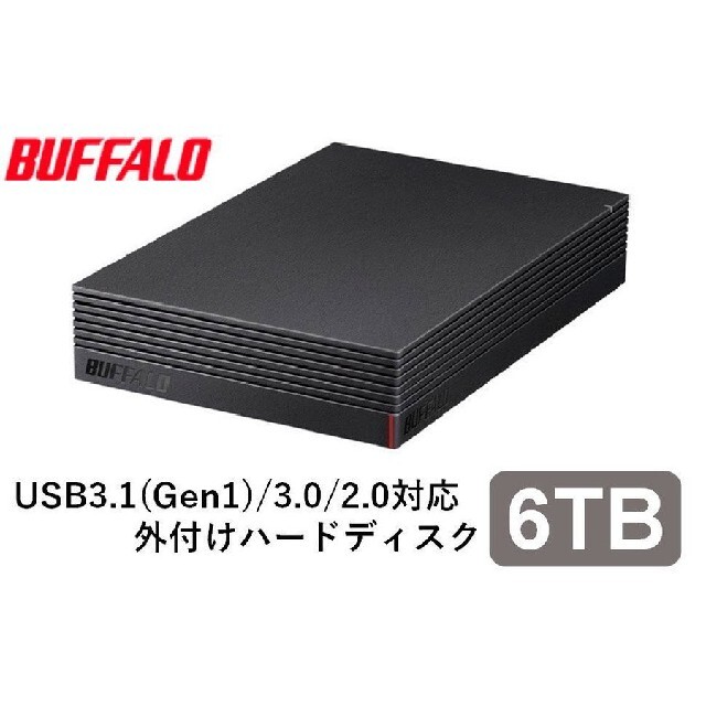 新品未開封】BUFFALO 外付けHDD 6TB HD-EDS6.0U3-BA スマホ/家電