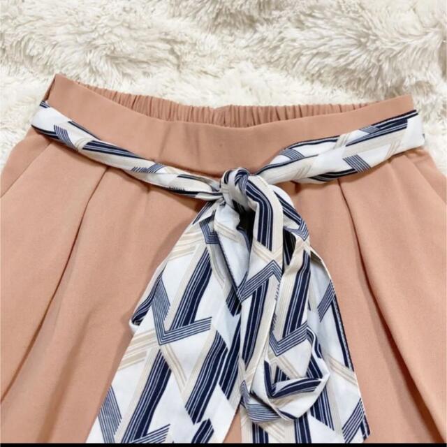ViS(ヴィス)の本日限定価格　美品 VIS ガウチョパンツ ベルト オレンジ Sサイズ レディースのスカート(ひざ丈スカート)の商品写真