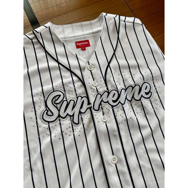Supreme Rhinestone Baseball Jersey L