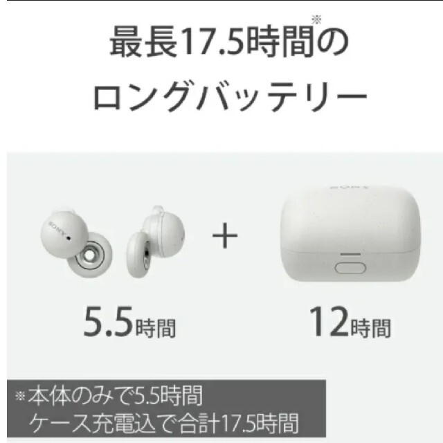 SONY(ソニー)のソニー　LinkBuds　ホワイト　WF-L900WM　ワイヤレスイヤホン スマホ/家電/カメラのオーディオ機器(ヘッドフォン/イヤフォン)の商品写真