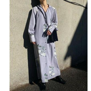 アメリヴィンテージ(Ameri VINTAGE)のAMERI POSIE SHIRT DRESS パープル(ロングワンピース/マキシワンピース)