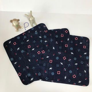 ガーゼハンカチ3枚セット★Ｐ★ハンドメイド(ファッション雑貨)