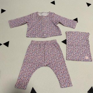 プチバトー(PETIT BATEAU)の最終お値下げ　プチバトー  小花柄セットアップ　6m/67㎝(ロンパース)