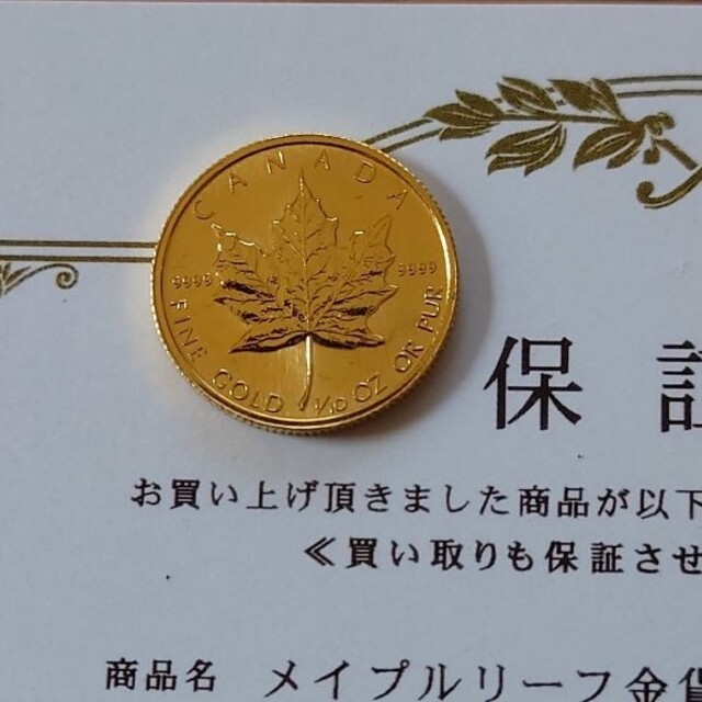 チョビさま メイプルリーフ金貨 1/10 枠のセット - 貨幣