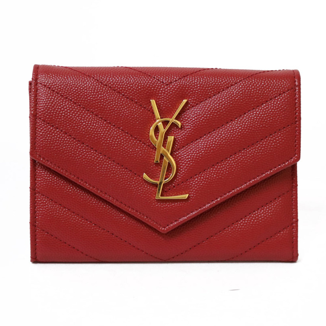 イヴ・サンローラン YVES SAINT LAURENT モノグラム パスポートケース レディース