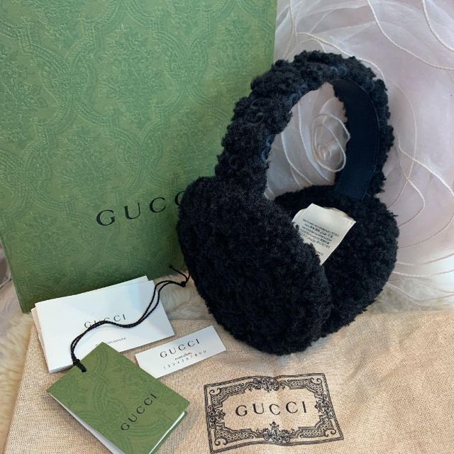 ☆専用☆GUCCI グッチ イヤーマフ 耳当て フェイクファー GG柄 黒