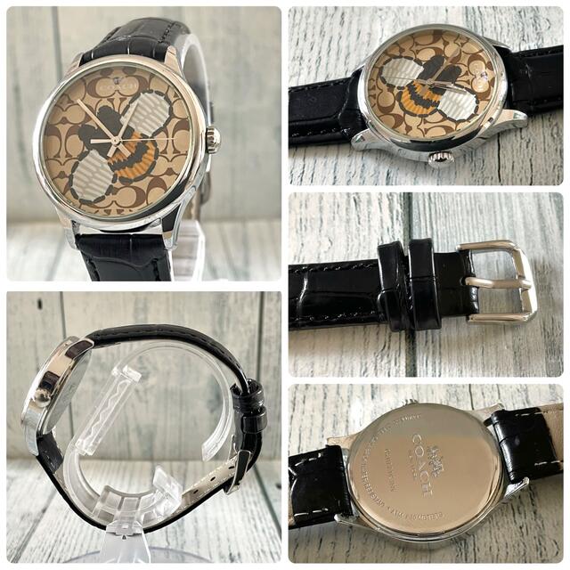 【動作OK】COACH コーチ 腕時計 ラウンド 蜂 ビー シルバー