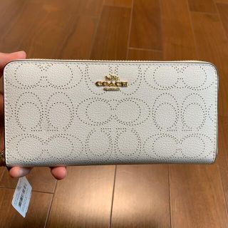 コーチ(COACH)のショプバ・箱付き　4715  コーチ　長財布　ホワイトシグネチャー　(長財布)