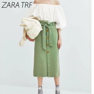 ザラ(ZARA)のZARA TRF ザラ リボンベルト　ロングスカート(ロングスカート)