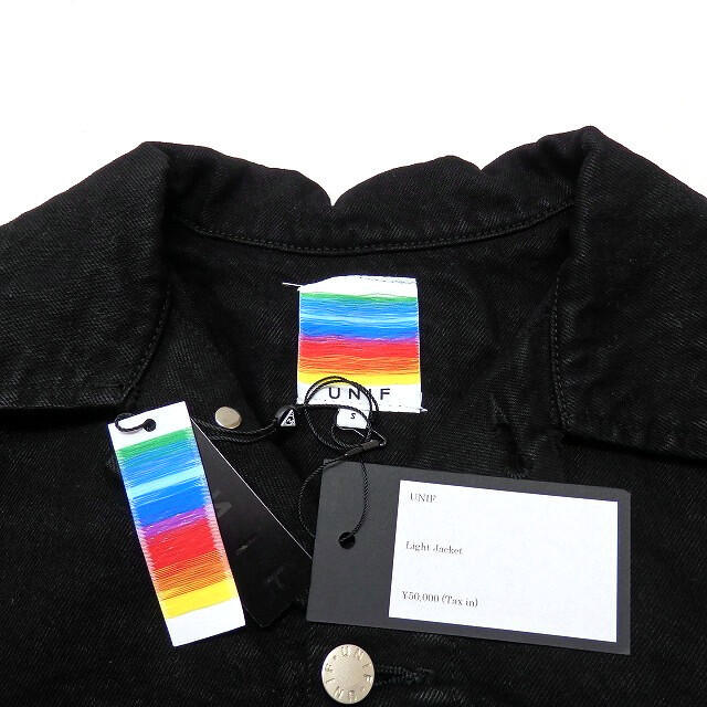 ユニフ UNIF オーバーサイズ デニムジャケット Gジャン S ブラック 黒