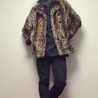 schott レオパードファーコート