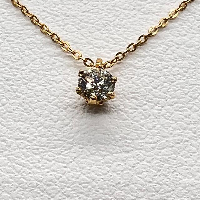 0.1ct　ダイヤネックレス　K18YG  約40㎝