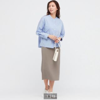 ユニクロ(UNIQLO)のストレッチダブルフェイスナロースカート(ひざ丈スカート)