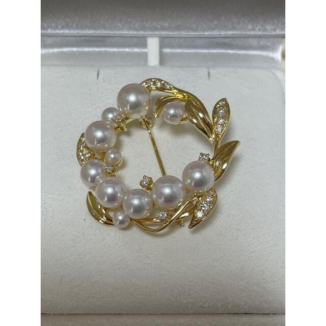 MIKIMOTO   現行品 ミキモト YGK パール×ダイヤ ブローチ 美品 入学