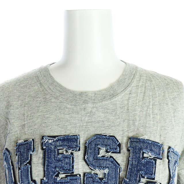 DIESEL(ディーゼル)のディーゼル Tシャツ カットソー Uネック コットン ロゴ 半袖 XS グレー レディースのトップス(Tシャツ(半袖/袖なし))の商品写真