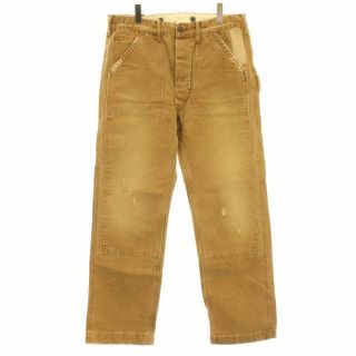 RRL ラルフローレン ペインターパンツ ダメージ加工 USA製 33×32 茶-