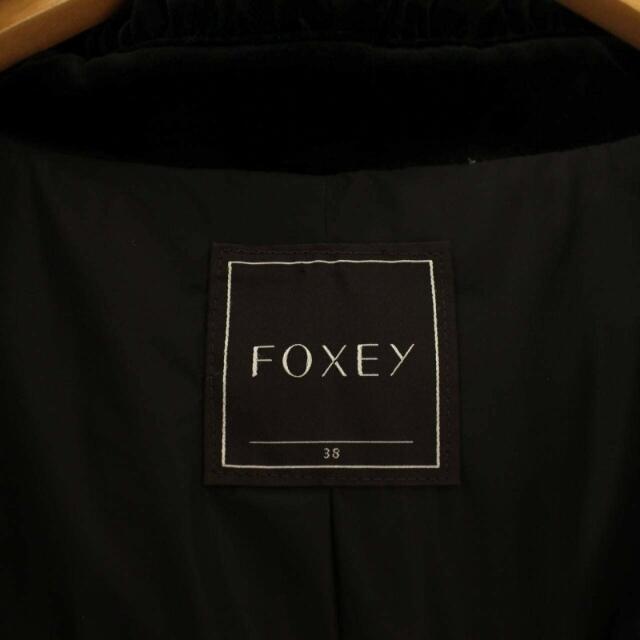 FOXEY(フォクシー)のフォクシー ダウンベスト ベロア 切替 ヌートリアファー 27731 38 黒 レディースのジャケット/アウター(ダウンベスト)の商品写真