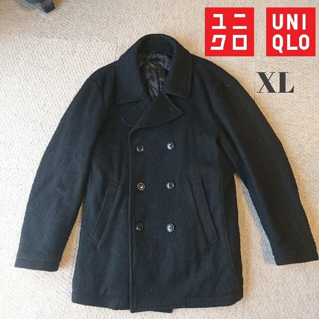 UNIQLO(ユニクロ)のユニクロ メンズ 黒ブラック コート XL 中わた UNIQLO メンズのジャケット/アウター(ピーコート)の商品写真