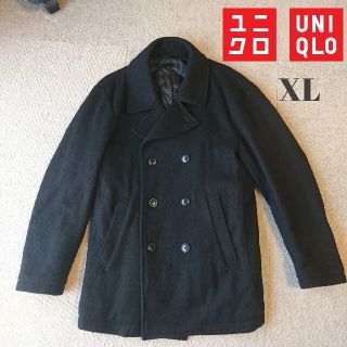 ユニクロ(UNIQLO)のユニクロ メンズ 黒ブラック コート XL 中わた UNIQLO(ピーコート)