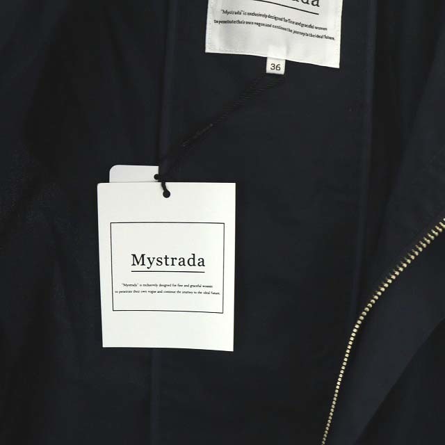 Mystrada(マイストラーダ)のマイストラーダ 19SS レースアップブルゾン ジャケット フード 36 S 紺 レディースのジャケット/アウター(ブルゾン)の商品写真
