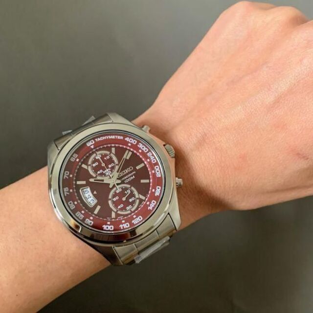 SEIKO - 【新品】SEIKO セイコー クロノグラフ カレンダー レッド