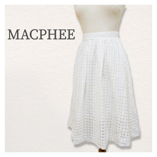 MACPHEE(マカフィー)の♡MACPHEE マカフィー コットンシルク ブロックレース スカート レディースのスカート(ひざ丈スカート)の商品写真