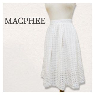 マカフィー(MACPHEE)の♡MACPHEE マカフィー コットンシルク ブロックレース スカート(ひざ丈スカート)