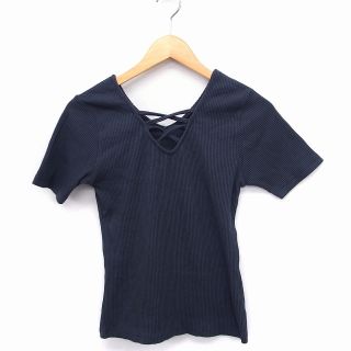 セシルマクビー(CECIL McBEE)のセシルマクビー CECIL McBEE リブ カットソー Tシャツ レースアップ(カットソー(半袖/袖なし))