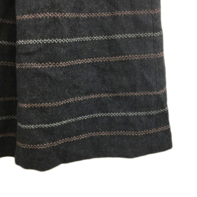 ReFLEcT(リフレクト)のリフレクト スカート プリーツ ひざ丈 ウール ボーダー 9 グレー ピンク レディースのスカート(ひざ丈スカート)の商品写真