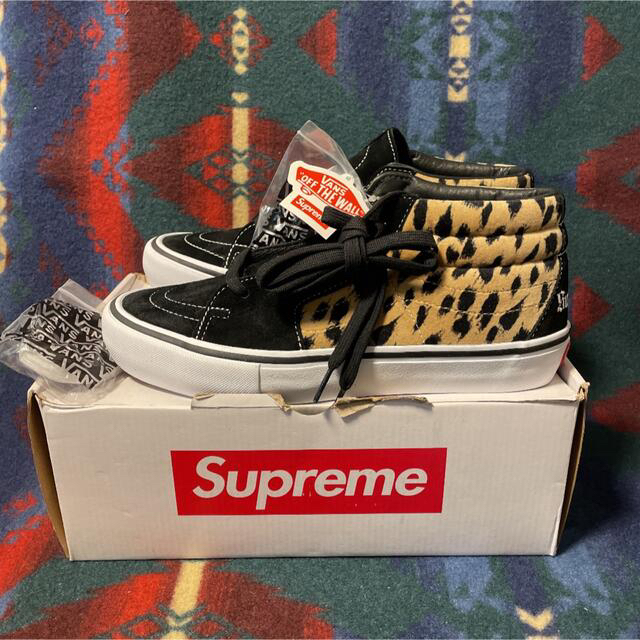 Supreme(シュプリーム)のSupreme × Vans SK8 Mid レオパード 黒 キムタク着用 メンズの靴/シューズ(スニーカー)の商品写真