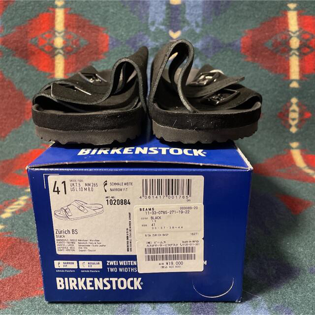 BIRKENSTOCK(ビルケンシュトック)の新品未使用 BEAMS別注 ビルケンシュトック チューリッヒ スエード 黒 メンズの靴/シューズ(サンダル)の商品写真