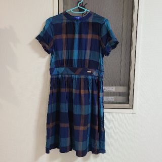 バーバリーブルーレーベル(BURBERRY BLUE LABEL)のバーバリーブルーレーベル クレストブリッジ ワンピース チェック ブルー(ひざ丈ワンピース)