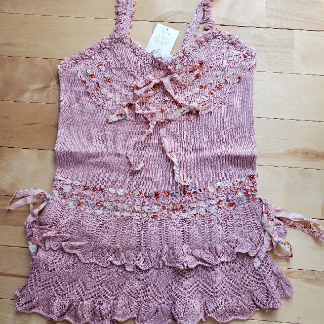 PINK HOUSE - PINKHOUSE☆新品☆かぎ針編みフリルキャミソールの PINK HOUSE - PINKHOUSE☆新品☆かぎ針編みフリルキャミソールの