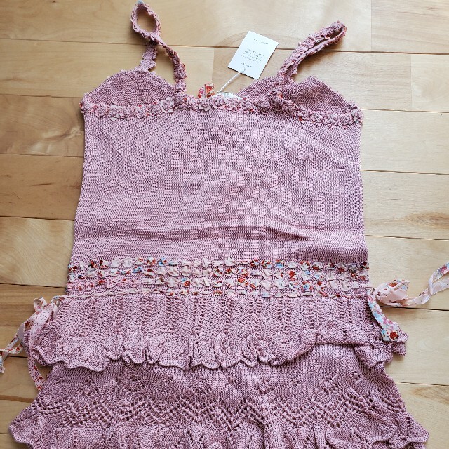 PINK HOUSE - PINKHOUSE☆新品☆かぎ針編みフリルキャミソールの PINK HOUSE - PINKHOUSE☆新品☆かぎ針編みフリルキャミソールの
