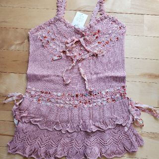 ピンクハウス(PINK HOUSE)のPINKHOUSE★新品★かぎ針編みフリルキャミソール(キャミソール)