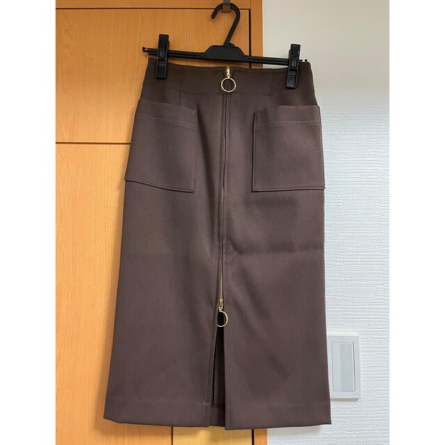 Noble(ノーブル)のダブルクロスフープジップタイトスカート　36 レディースのスカート(ひざ丈スカート)の商品写真
