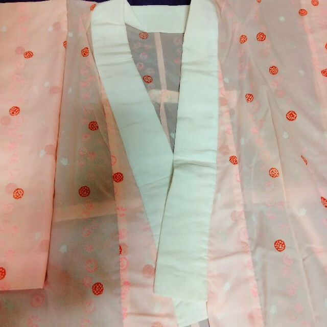 【未使用・やや汚れあり】ピンク地の長襦袢　昭和レトロ レディースの水着/浴衣(着物)の商品写真