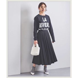 ユナイテッドアローズ(UNITED ARROWS)のunited arrows UWCS R/P フレアスカート ブラック 36(ロングスカート)