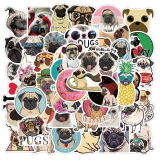 パグ ぱぐ PUG 防水ステッカー シール ５０枚セット p8(犬)