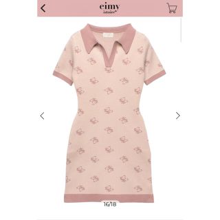 エイミーイストワール(eimy istoire)のES monogramポロニットワンピース  PINK(ミニワンピース)