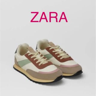 ザラ(ZARA)の新品 ZARA ザラ コントラスト レザー スニーカー タグ付き(スニーカー)