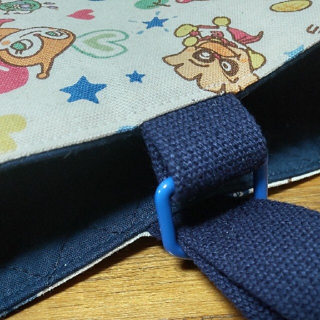 りんか様専用　ハンドメイド　アンパンマン　シューズ袋　綿麻　青ドット　帆布 キッズ/ベビー/マタニティのこども用バッグ(シューズバッグ)の商品写真