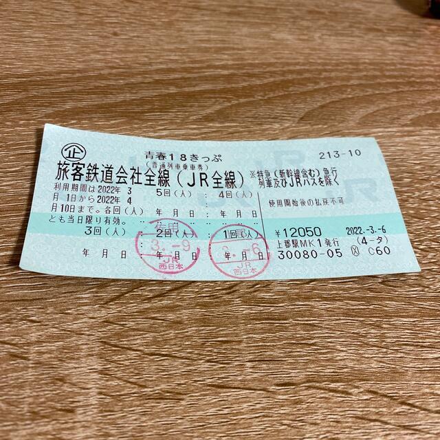 青春 18きっぷ 鉄道乗車券