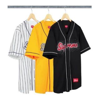 シュプリーム(Supreme)のRhinestone Baseball Jersey Pinstripe (シャツ)