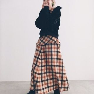 ノートエシロンス(note et silence)のrukkilill check skirt(ロングスカート)