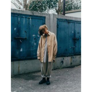 エドウィナホール(Edwina Hoerl)のESSAY BIG SHIRT orange check エッセイ(シャツ)