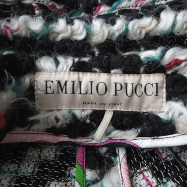 EMILIO PUCCI(エミリオプッチ)の美品 エミリオプッチ EMILIO PUCCI 切替レザー ミックス ウール コ レディースのジャケット/アウター(その他)の商品写真