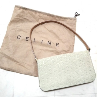 セリーヌ(celine)の【CELINE】スエード ハンドバッグ マカダム 型押し ブランド ロゴ 上質(ハンドバッグ)