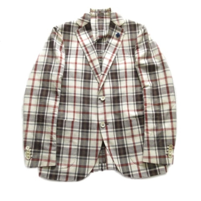 美品】LARDINI チェック テーラードジャケット 42 ラルディーニ-